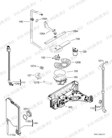 Взрыв-схема посудомоечной машины Electrolux RSF66070WR - Схема узла Hydraulic System 272